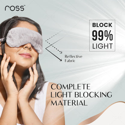 Ross 100% Mulberry Silk Faux Fur Sleep Mask – Super Soft, Plush & Smooth Eye Mask for Ultimate Comfort, Deep Sleep, Light Blocking & Relaxation – Perfect for Travel, Meditation & Better Sleep (Pink - Fur)