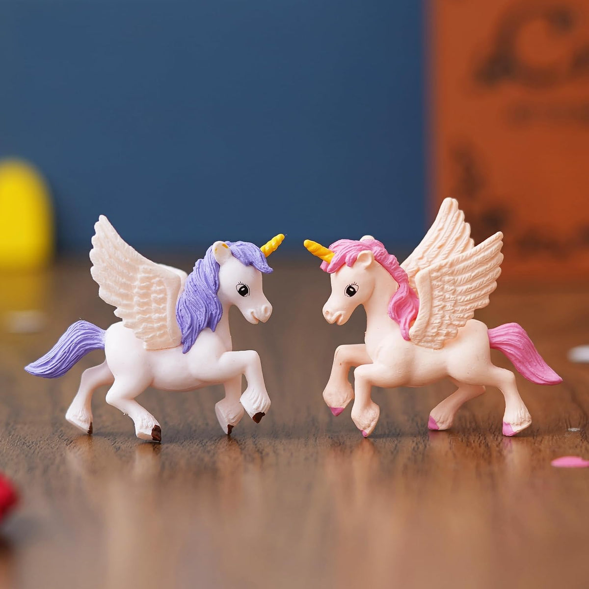 Set of 2 Miniature Unicorn Horse Statues Animal Figurines Decorative Showpiece (Resin) Home Decor Valentine Gift for Girlfriend Boyfriend Husband Wife Her | Valentine Day Decoration Items