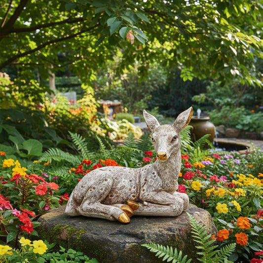 Lamcy Plaza Resin Deer Statue Showpiece - 7 Inches | Home Decor Items for Hall Showcase, Living Room & Bedroom | Resin Deer Home Decor Showpiece for Gift Purpose