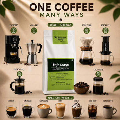 Beanster Kafe Charge Whole Roasted Coffee Beans, Medium Dark Roast