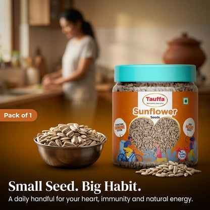 Tauffa Sunflower Seeds 250g | Roasted Healthy Snack | High Protein & Fiber Seeds | Gluten Free Superfood | Ready-to-Eat for Fitness, Diet & Everyday Snacking