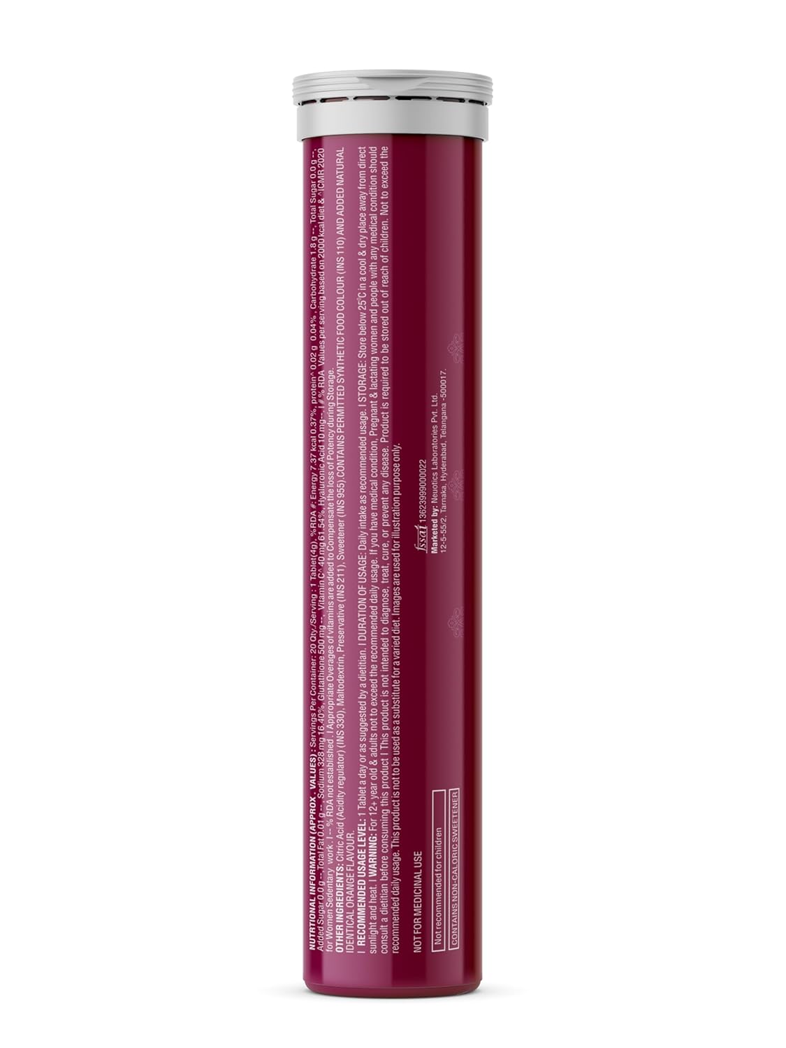 Red cylindrical container with white cap on a white background