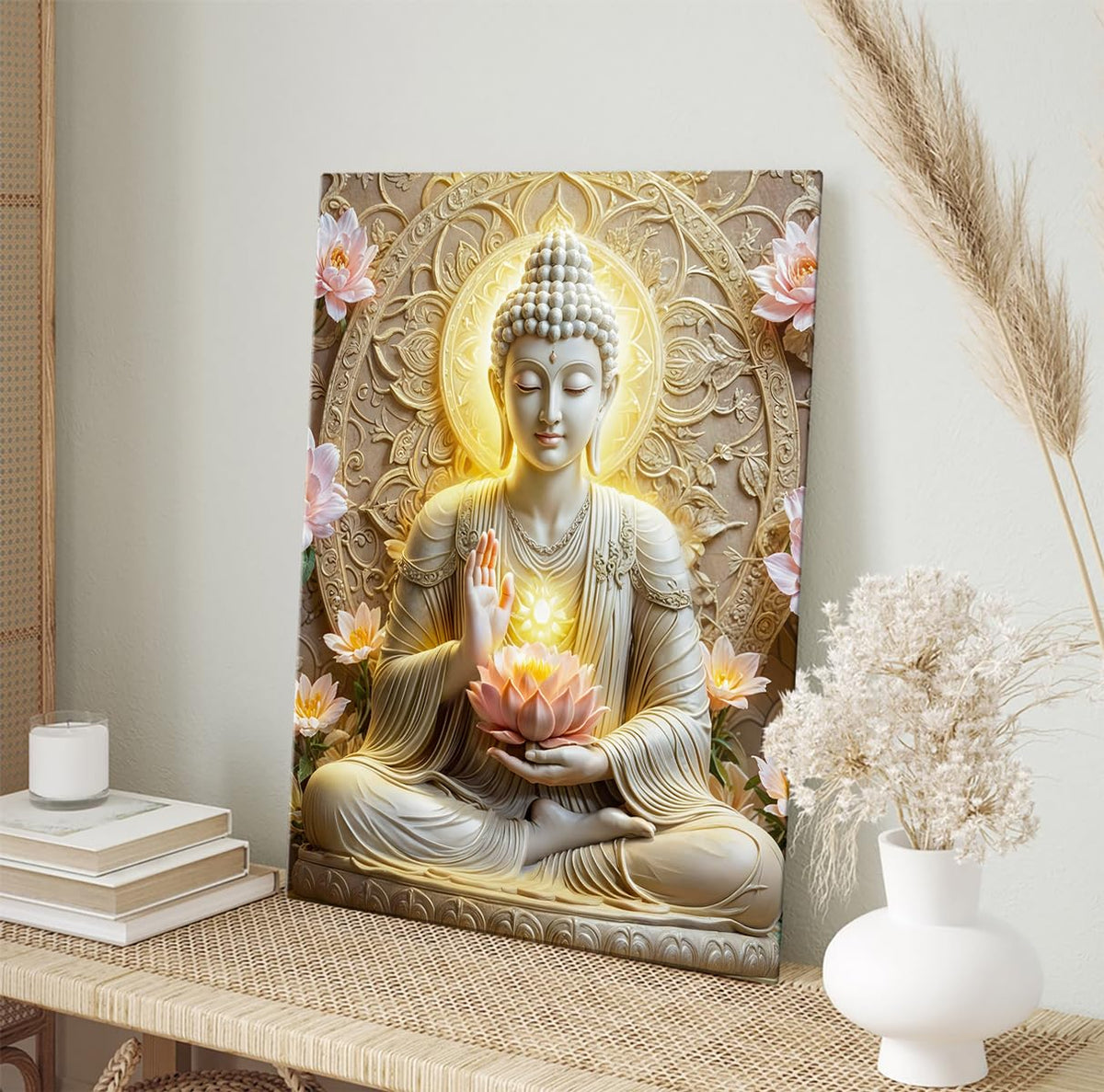Buddha Paintings For Living Room, 45x58 cm, Set of 1