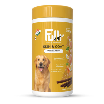 Fullr Skin & Coat Dog Biscuits for All Life Stages, Dog Treats Made with Salmon, Egg & Flaxseed, Healthy Dog Treats Made with Superfoods, Suitable for All Dog Breeds, 300 g