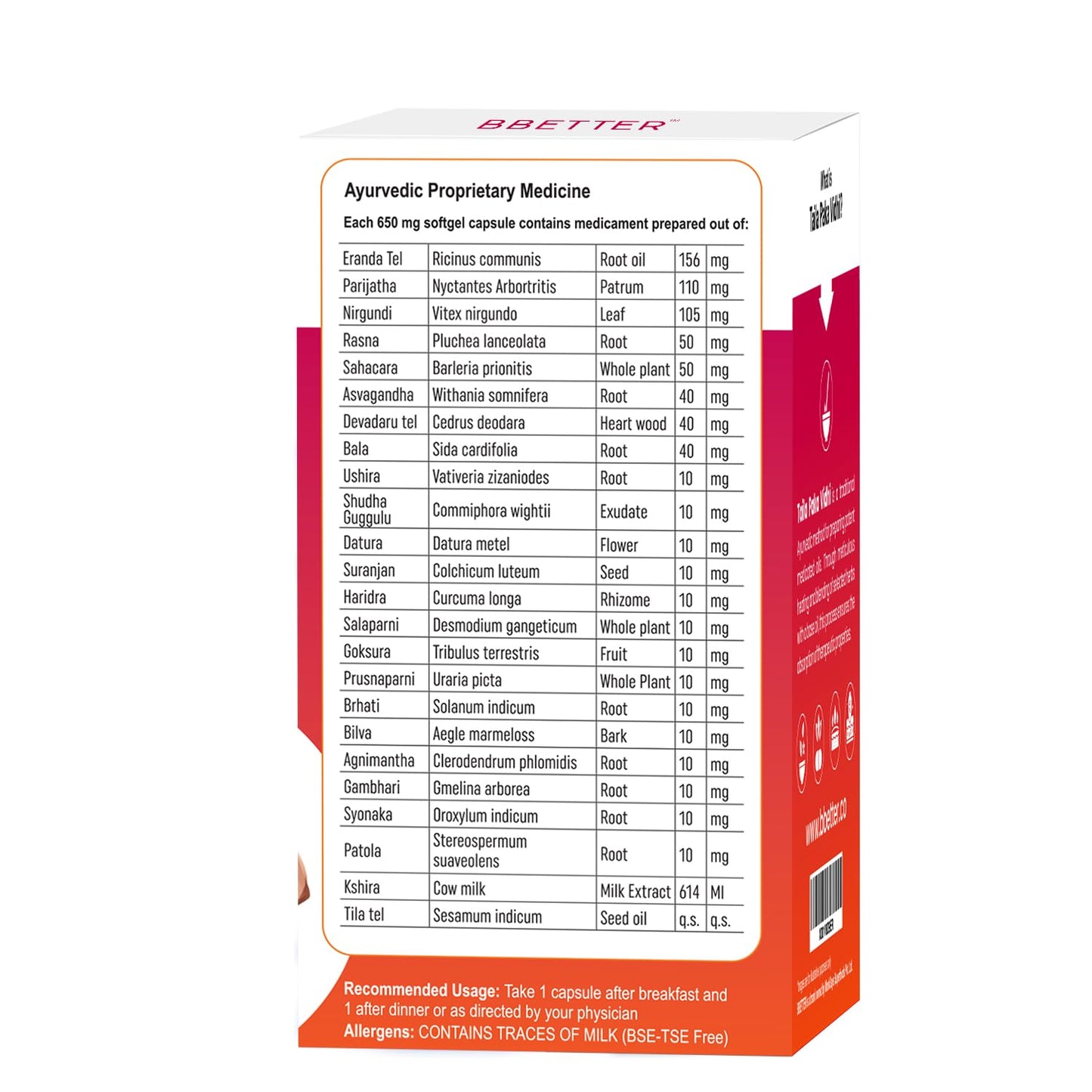 BBETTER SpineUrja -Lab Tested Ayurvedic Medicine for Lower Back Pain Relief & Sciatica Relief | Made by Taila Paka Vidhi Method | 60 Softgels