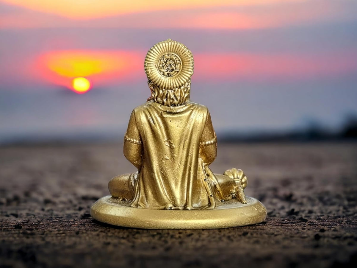 4 Inch Resin Hanuman Idol for Home Decor | Beautiful Bajrang Bali Murti for Home Temple, Car Dashboard, Gift Items | Bajrangbali Figurine Showpiece Sculpture for Office Desk