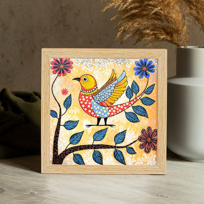 Madhubani Birds Paintings, Set of 4
