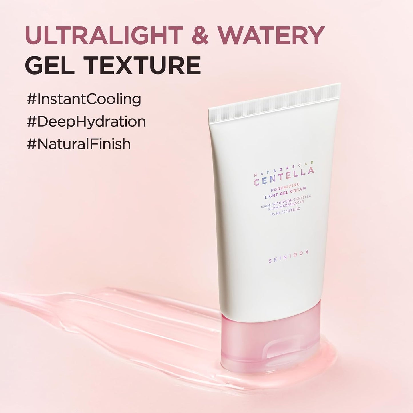SKIN1004 Centella Poremizing Light Gel Cream | Lightweight Cooling & Hydrating Gel with Niacinamide for Oily & Combination Skin, 75ml