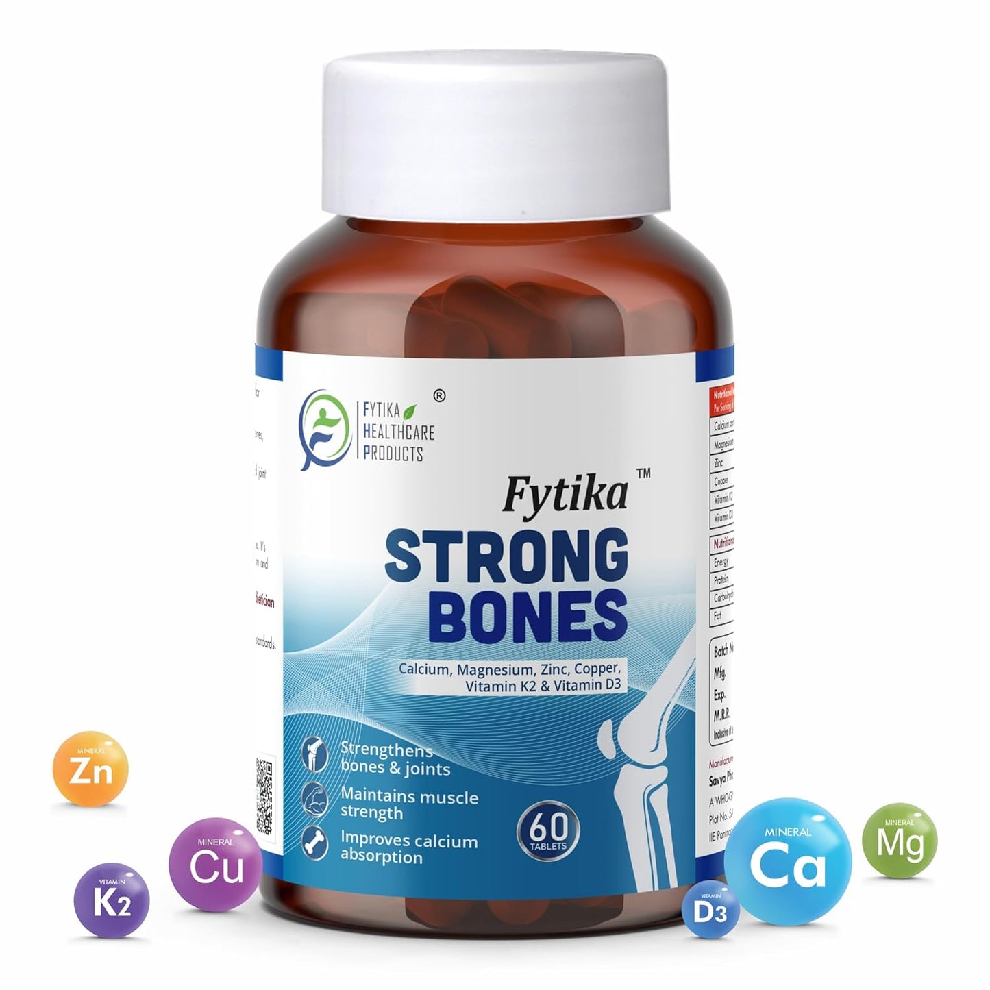 Fytika Strong Bones supplement bottle on a white background