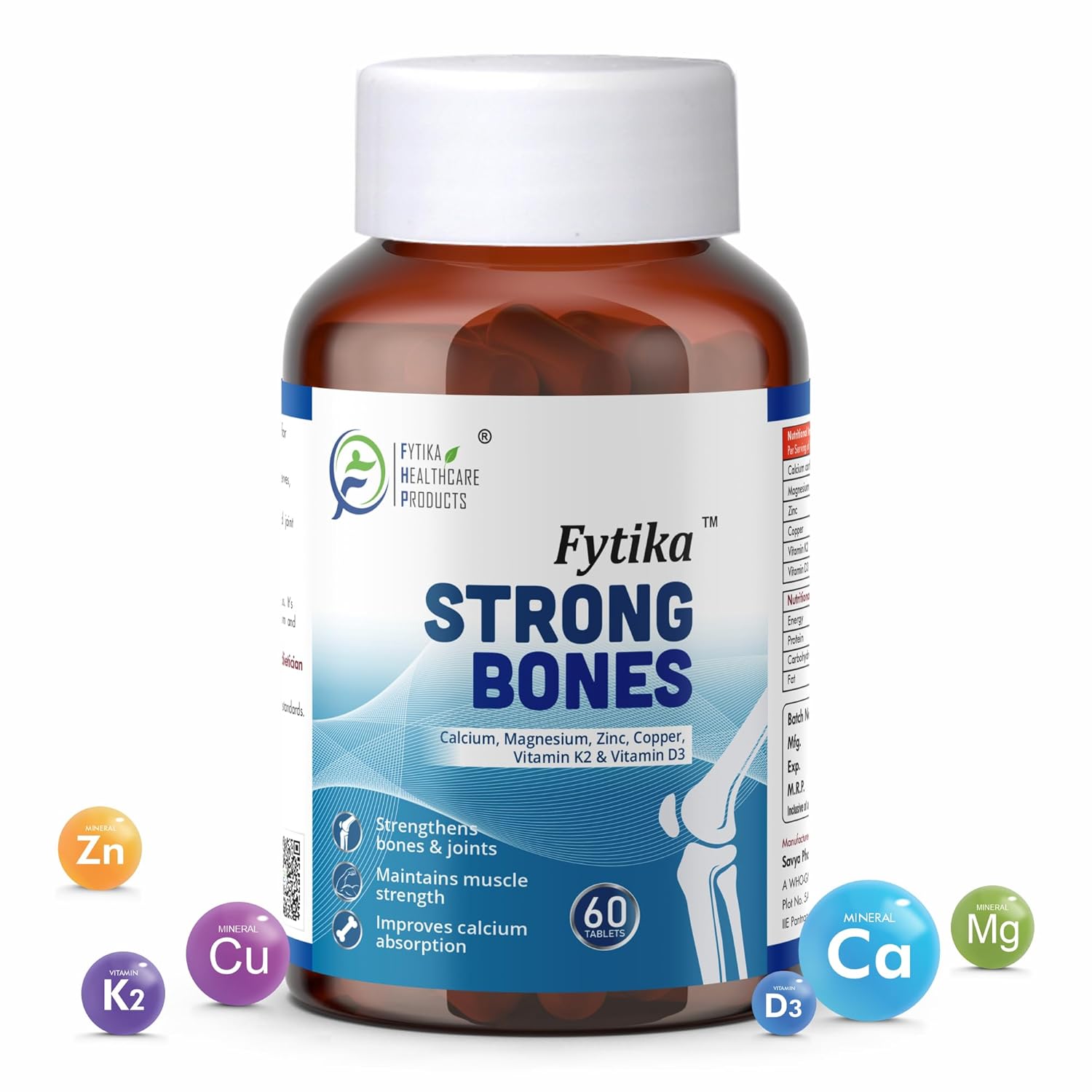 Fytika Strong Bones supplement bottle on a white background