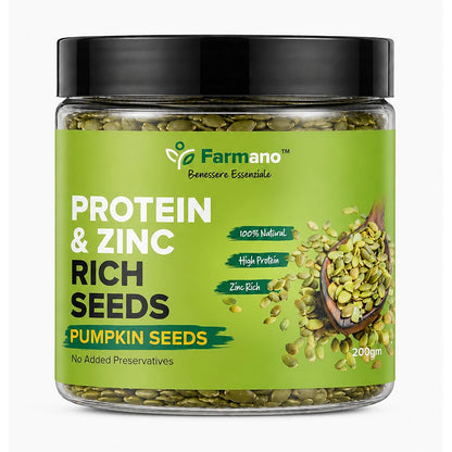 Farmano Raw Pumpkin Seeds | Unroasted | Premium | High Protein | 200g