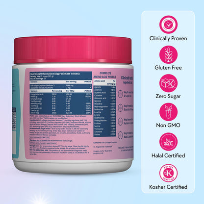 Chicnutrix Marine Collagen Supplements Powder for Women & Men | 8000mg Japanese Wellnex Marine Collagen Peptides, AstaReal Astaxanthin | Zero Sugar, Fast Absorption & No Fishy Aftertaste | Mango Flavour, 25 Servings