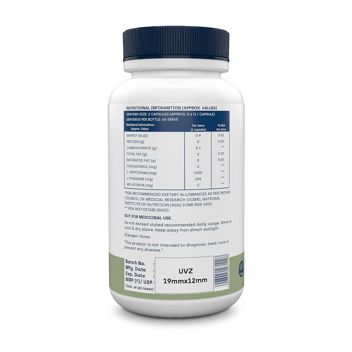 The Oak Age Sleep Supplement with Melatonin, L Tryptophan & L Theanine for 360° Support for Sleep Onset, Continuity, Recovery | Includes Vit B6, Helps Fall Asleep, Stay Asleep, Wake Rested-60 servings