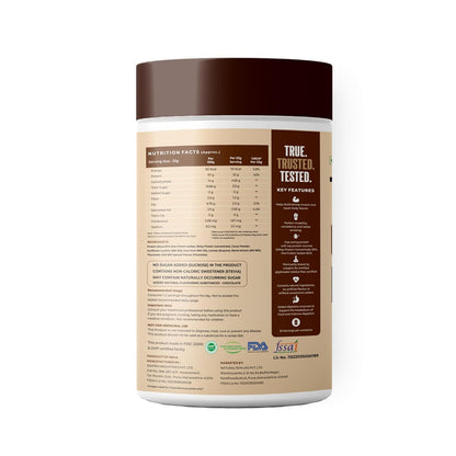 Nutritional supplement container with label on a white background