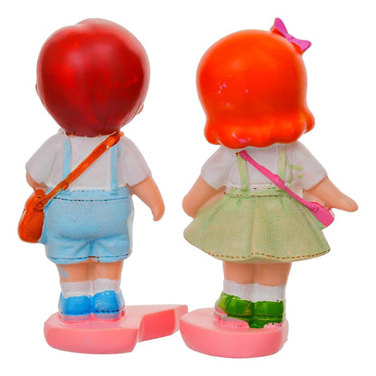eCraftIndia Little Boy and Girl Walking To School Lovely Miniature Statue Zuzy Almond Chocolates Gift Box Valentine Gift For Girlfriend Boyfriend Husband Wife Her Him