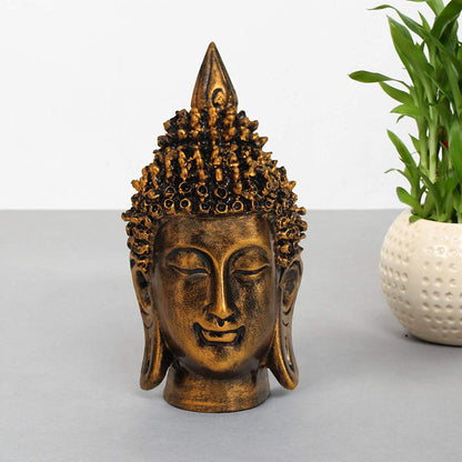 Buddha Head Statue Idol for Home Living Room Bedroom Decoration (16 cm X 7 cm)