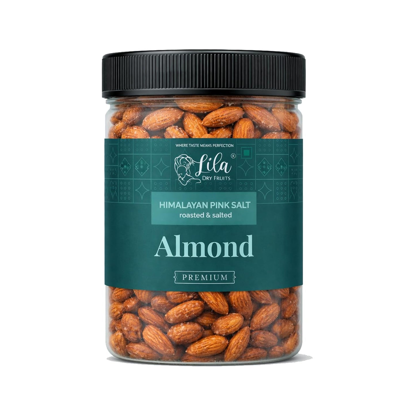 LILA DRY FRUITS Roasted Almonds 100 gms Himalayan Pink Salt Flavour | Crunchy Salted Badam Snack Protein Rich Roasted Nuts | Badaam Healthy Evening Snack for Daily Snacking Perfect for Gifting