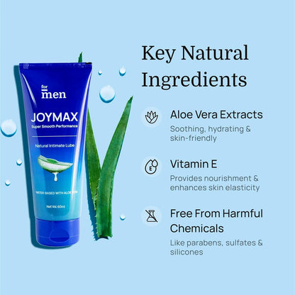 ForMen Water-Based Intimate Lube Gel with Aloe Vera | Lubricant Gel Men & Women | Non-Sticky, Long-Lasting, Anti-Stain & Skin-Friendly - 60 ml (Pack of 1)