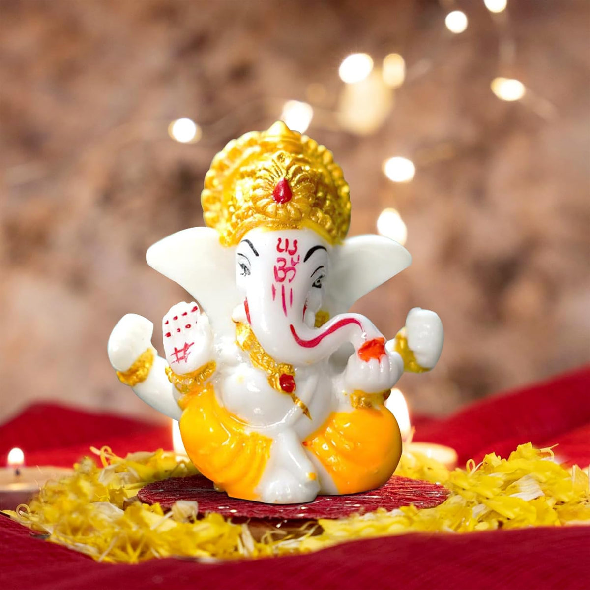 Auspicious Ganesh Idol for car Dashboard and Home, Small Ganpati Ganesha Idol for Car God Dashboard Accessories (Design 4)