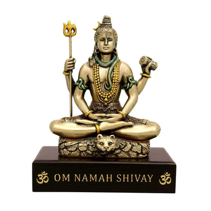 eCraftIndia Resin Lord Shiva Idol for Home Temple Car Dashboard Pooja Puja Room | Om Namah Shivaya Lord Shiva Statue Murti God Idol Showpiece
