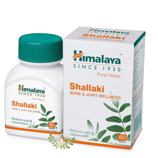 Himalaya Shallaki supplement bottle and packaging on a white background