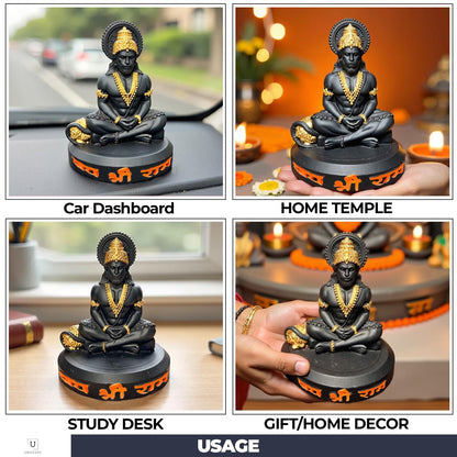 UNOVATE Hanuman Idol for Car Dashboard | Hanuman Murti | Black