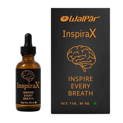 Walpar InspiraX Premium Liquid Drops | Natural Focus Energy Booster Stress Relief | Support Performance enhancer | Peppermint MCT Oil | Vegan WHO-GMP Certified | 60 Servings
