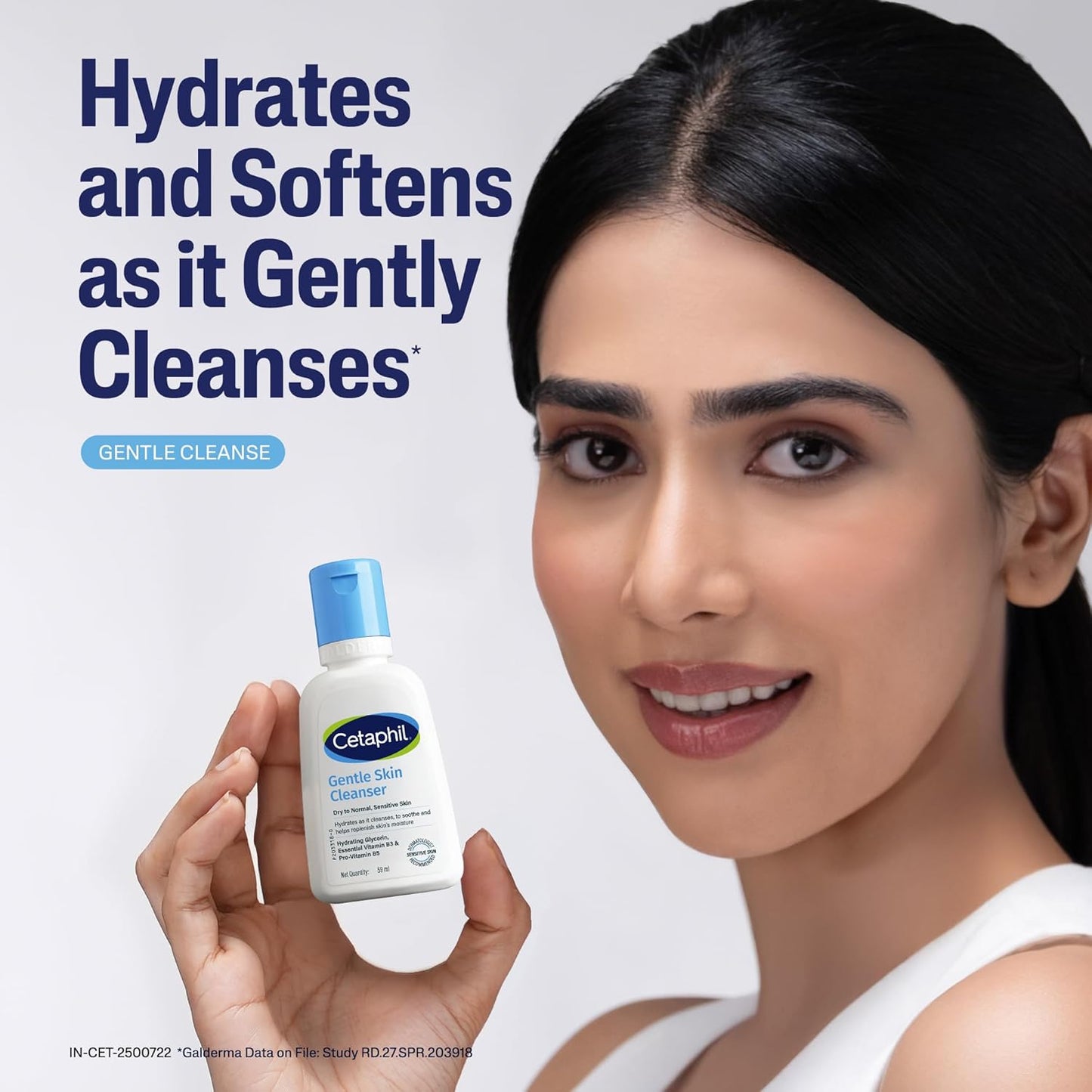 Cetaphil Gentle Skin Hydrating Face Wash 59ml, Paraben Free, Sulphate-Free Cleanser with Niacinamide, Vitamin B5 for Dry to Normal, Sensitive Skin