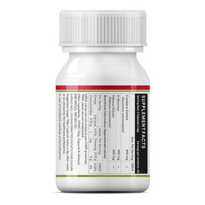 INLIFE Cranberry Capsules for Urinary Tract | D-Mannose Hibiscus Extract | Health Supplement for UTI | Men Women - 60 Vegetarian Capsules (Pack of 1, 60)