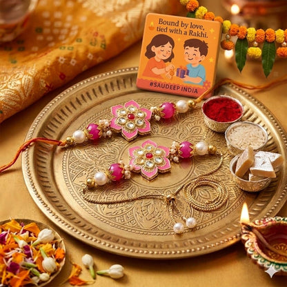 SAUDEEP INDIA Vastu Feng Shui Crystal Turtle Tortoise with Plate for Good Luck, Wealth & Prosperity | Free Couple Rakhi for Bhaiya Bhabhi | Raksha Bandhan Gift & Home Decor Combo