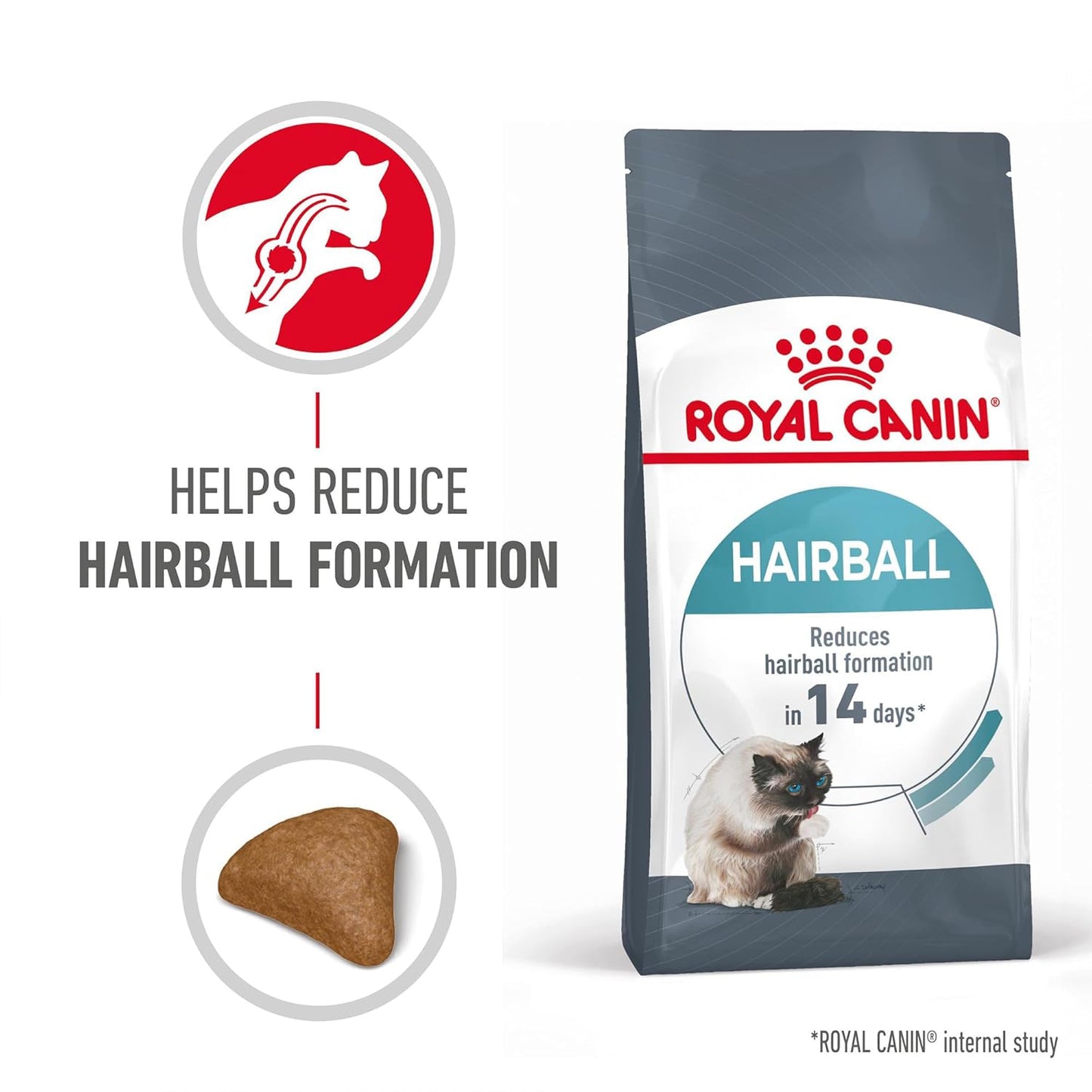 Royal Canin Hairball Care for Cats, 400 Grams, Dry Food, Dietary Fiber Blend, Provides 2X Hair Excretion, Proven Results in 14 Days