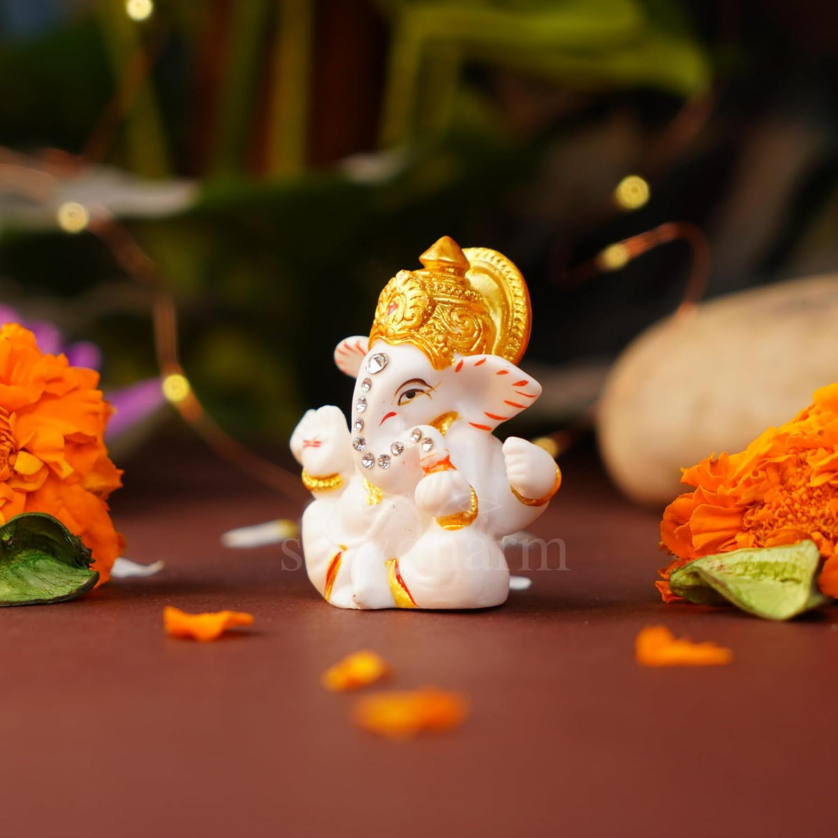 Ganesh Ji Murti 2.5" (Mangal Ganesh) Idol Statue Decorative Showpiece for Car Dashboard & Home Gifting, idol