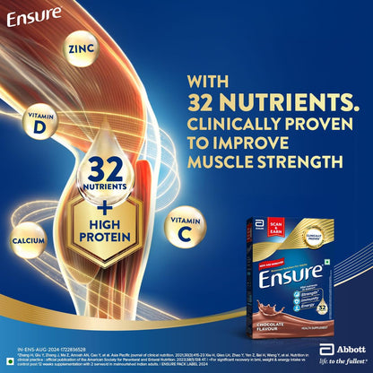 Ensure No 1 Nutritional Supplement Drink in the world, 32 nutrients High Protein,Calcium,Vit D, Chocolate 950g