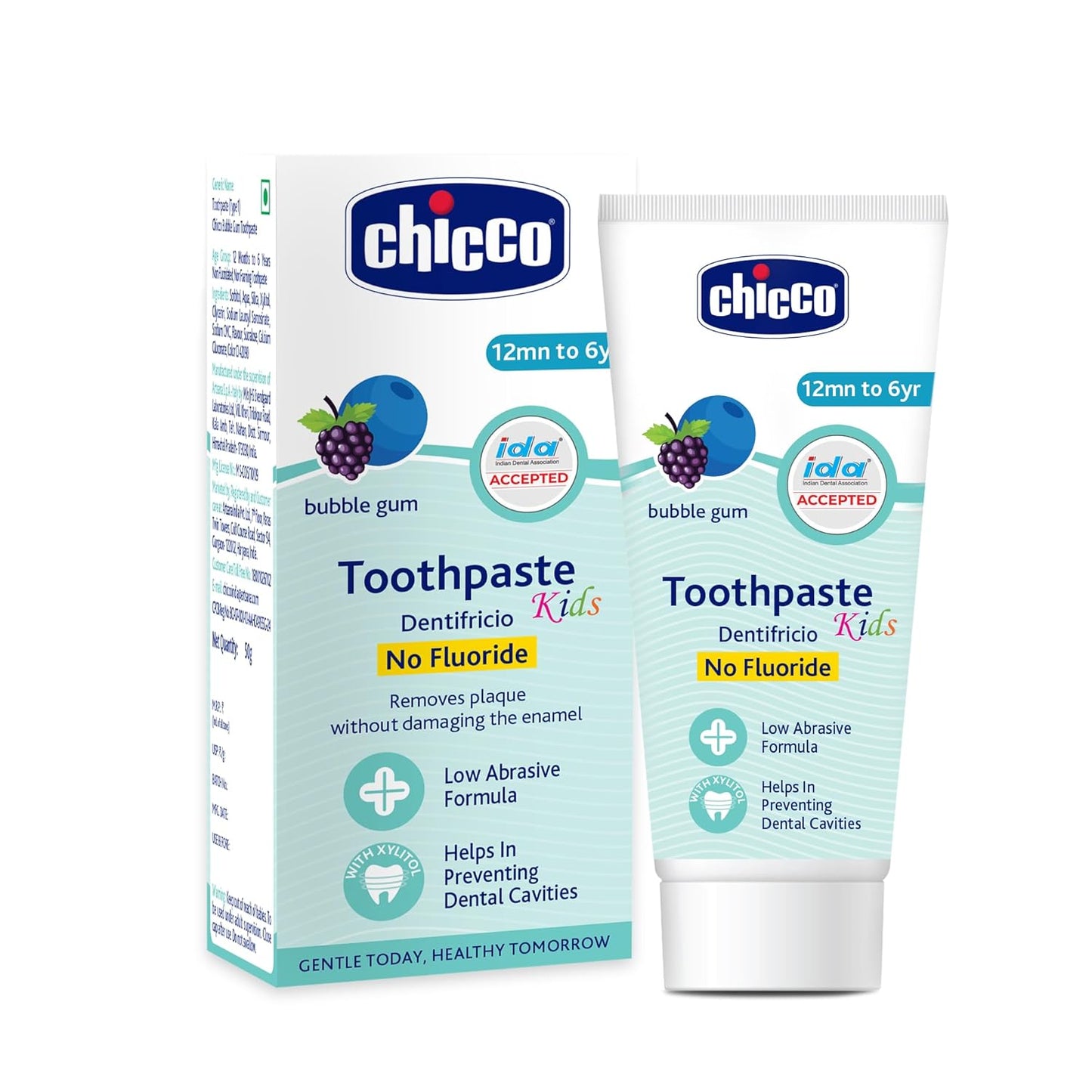 Chicco Toothpaste Bubble Gum 1-6Y 50g No Fluoride