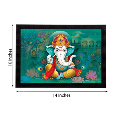 'Lord Ganesha' Satin Matt Texture UV Art Painting (Synthetic Wood, 27.94 cm x 35.56 cm, FPR2A6324)