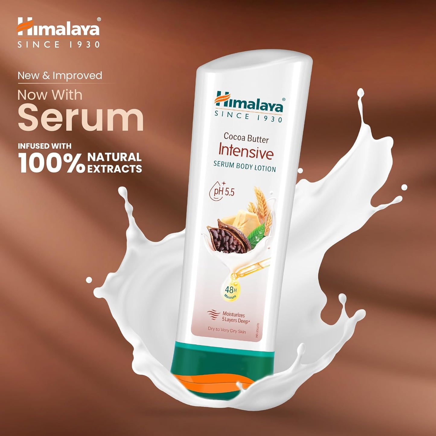 Himalaya Cocoa Butter Intensive Serum Body Lotion| 200ml| Wheat Germ Oil |For Dry Skin| 48 H Moisturization| Repairs Dry Skin From Day 1| pH 5.5| Moisturizes 5 Layers Deep