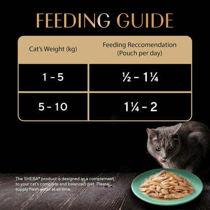 Sheba Rich Premium Adult (1+ Years) Wet Cat Food, Maguro & Bream Flavour, 35 g Pouch (Pack of 12), High-moisture wet food for healthy hydration