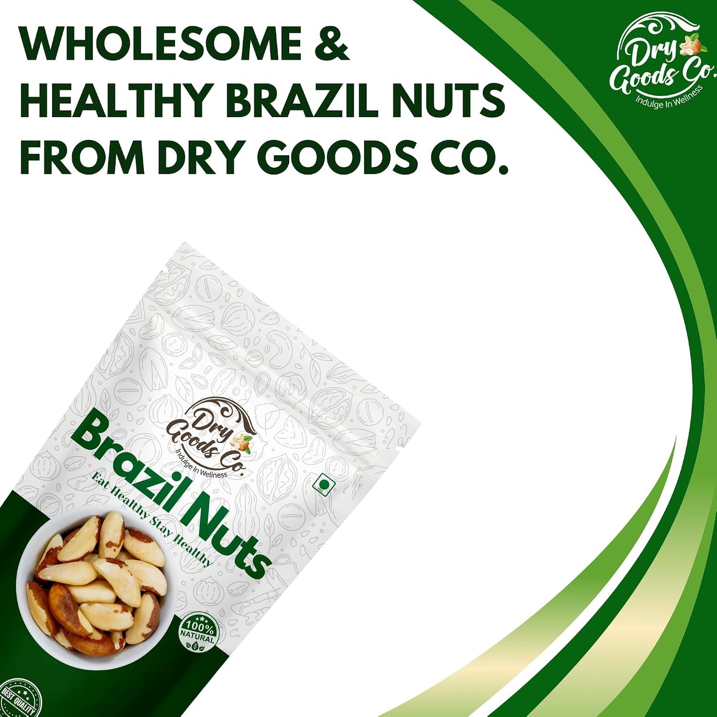 DRY GOODS CO. Brazil Nuts 200g Premium Raw Jumbo Nuts | Brazilian Nuts