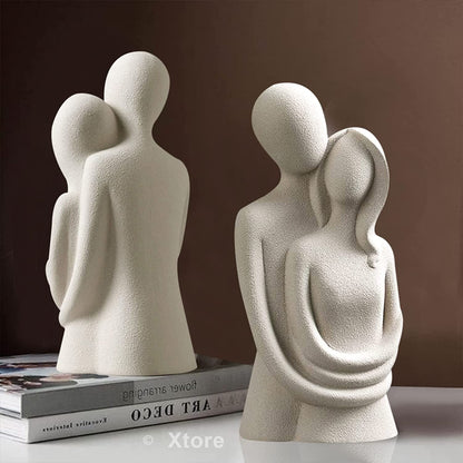 Beautiful Romantic Couple Statue | Ceramic Home Decor (Pack of 1, Off White Color)