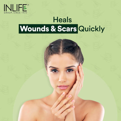 INLIFE Aloe Vera Gel for Face & Hair | Pure & Natural | Paraben Free | Silicone Free | No Added Colors | Women and Men 100 Grams (Pack of 1)