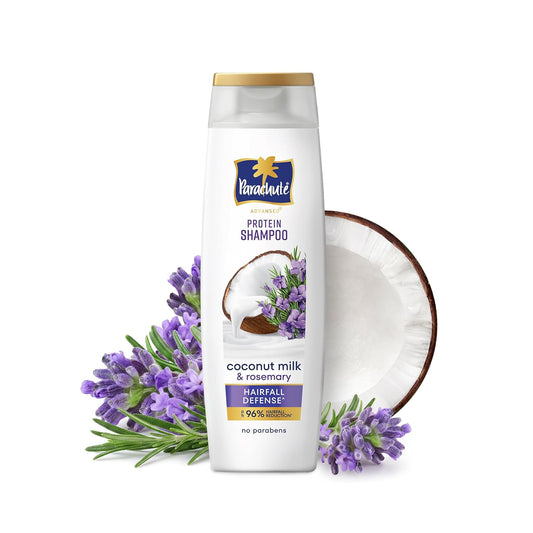 Parachute Advansed Protein Shampoo with Coconut Milk & Rosemary | Up to 96% Hair Fall Reduction & up to 23X Hair Fall Control | Protein Lock Technology | Paraben free | For Men & Women | 340ml