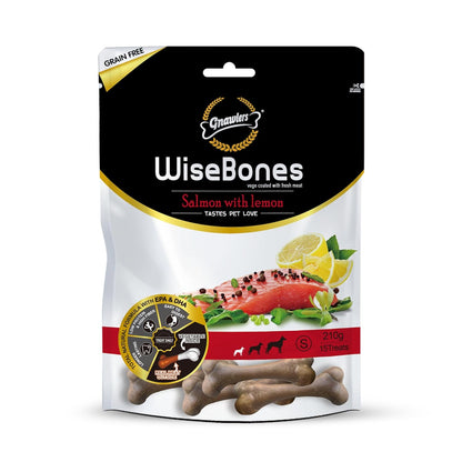 GNAWLERS Wise Bone, Salmon with Lemon, Small, 200 G,Dog
