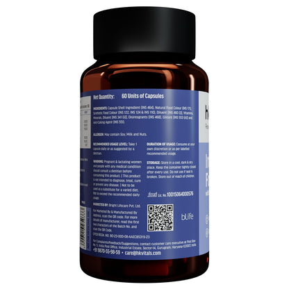 HealthKart hk vitals Iron + Folic Acid Supplement (60 Capsules) | With Zinc, Vitamin C & Vitamin B12, Supports Blood Building | Immunity and Energy