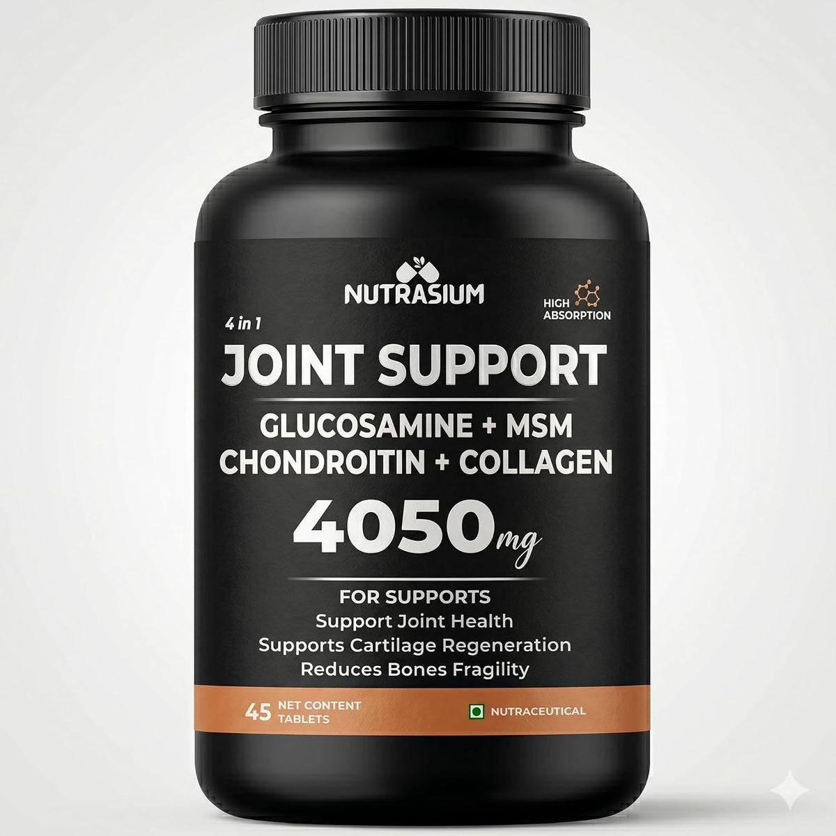 Nutrasium Glucosamine Tablets For Joint Support Supplement with Collagen & Glucosamine Chondroitin MSM | Joint support | Joint Pain Tablets - 45