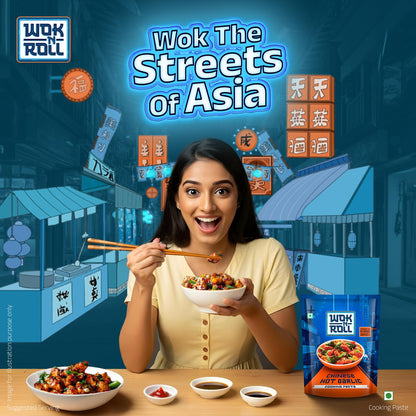 Wok n Roll Chinese Hot Garlic Paste 160g | Spicy Chilli Garlic Sauce for Stir Fry & Asian Cooking | Ready in 10 Mins | Serves 4 | Authentic Chinese Flavour | Cooking Paste & Sauce