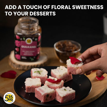 5:15PM Gulkand 300g| Premium Rose Gulkand for Paan | Sun Cooked Damask Gulkhand | 100% Natural & Pure | Fresh