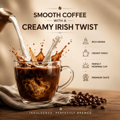 EVORA Greens 100gm Instant Coffee Powder | Irish Cream Flavour | Coffee with Arabica & Robusta Blend - Medium Roast | Make Café Style Hot or Cold Coffee, black Coffee, Cappuccino, Latte at Home | Make 50 Cups