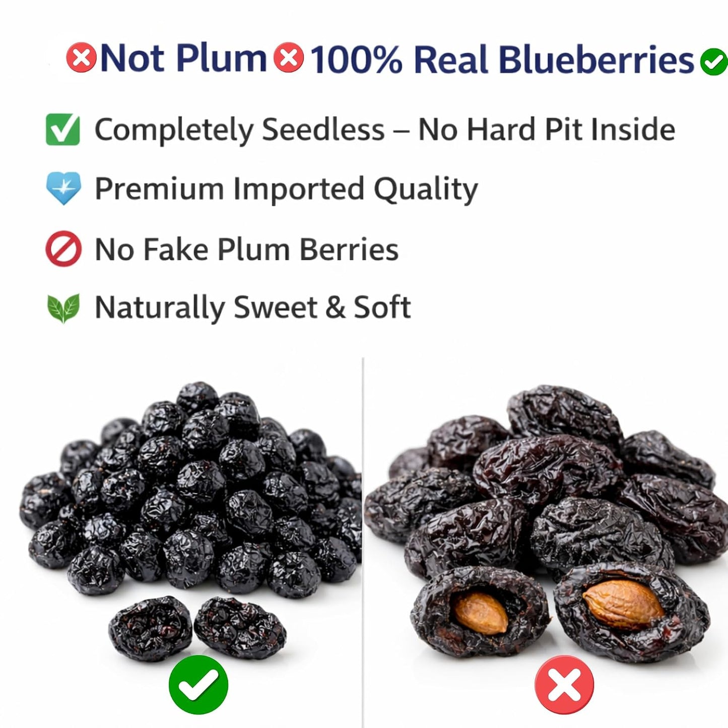 DRY GOODS CO. Dried Blueberries 200g No Added Sugar Premium Berry Snack