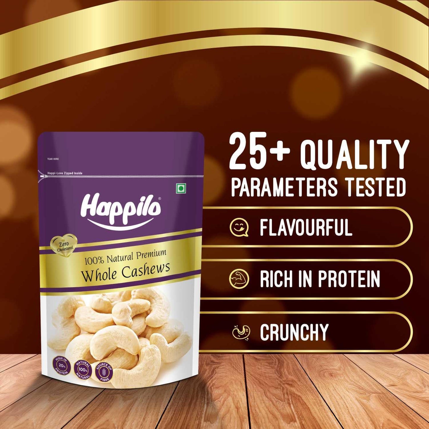 Happilo Premium Natural Whole Cashews 200g Value Pack | Dry Fruits, Kaju, Healthy Snacks | Unsalted Cashew Nuts | Crunchy, Nutritious & Delicious Nuts | Rich in Protein, Magnesium & Phosphorus