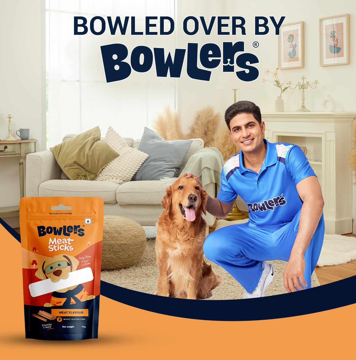 Bowlers Dog Treats Meat Sticks| 70g | Good for Dental Hygiene | High on Protien|Low in Fat | Grain Free | Handmade Treats